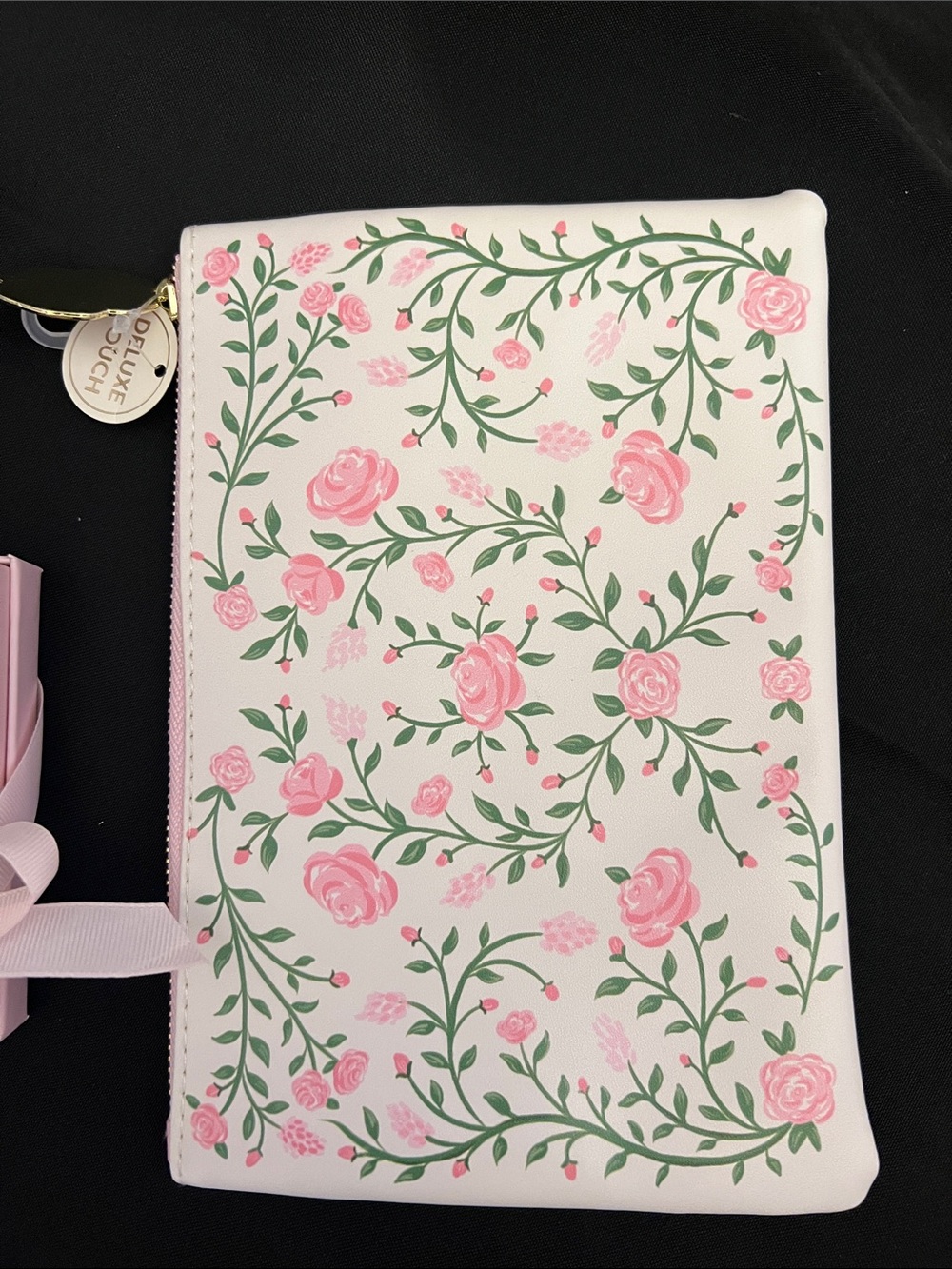 Bundle Rose Scripture Trinket Tray and Rose Print Pouch Set , Dove Brooch - Picture 3 of 6